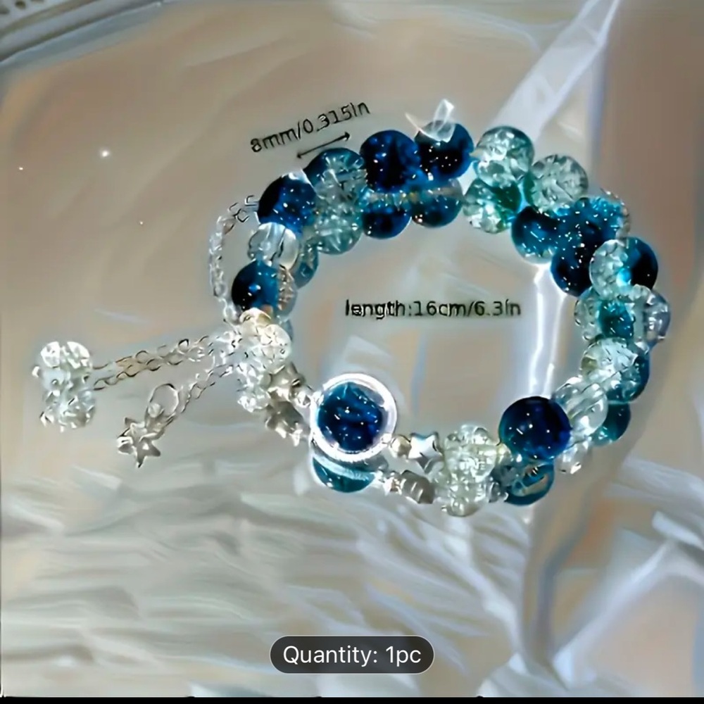 Blue charm bracelet